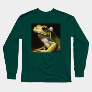 Frog With a Pearl Earring Long Sleeve T-Shirt